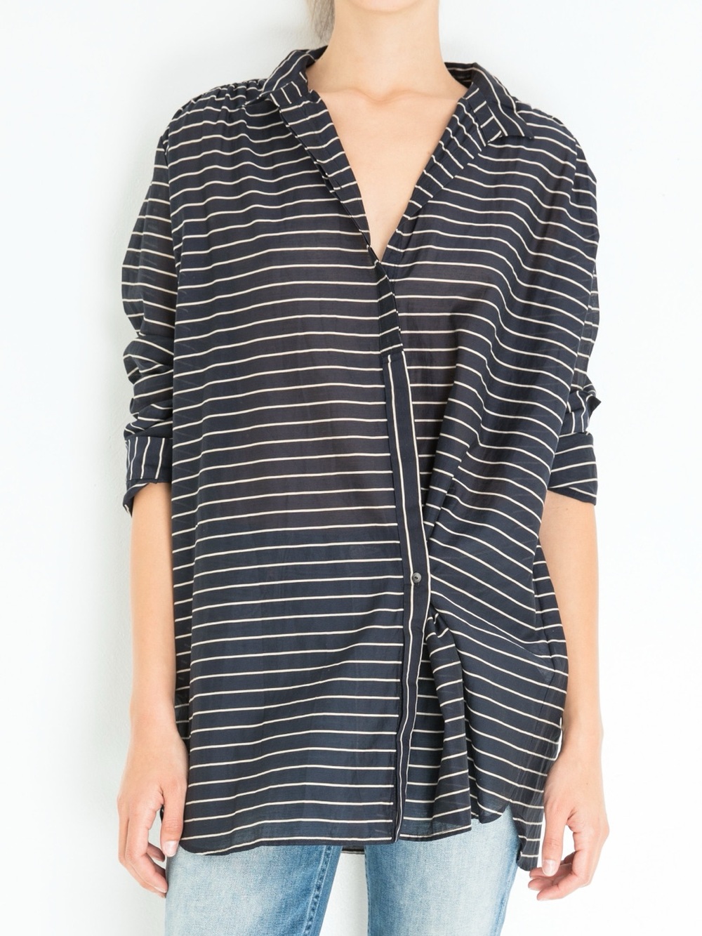Humanoid Raf Striped Shirt Blouse Size S